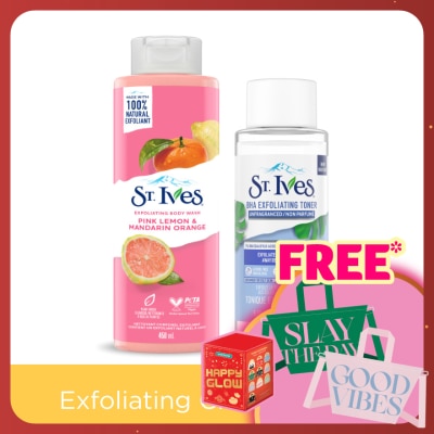 ST IVES Pink Lemon & Mandarin Orange Body Wash 473ML & BHA Unfragranced Toner 197.5ML