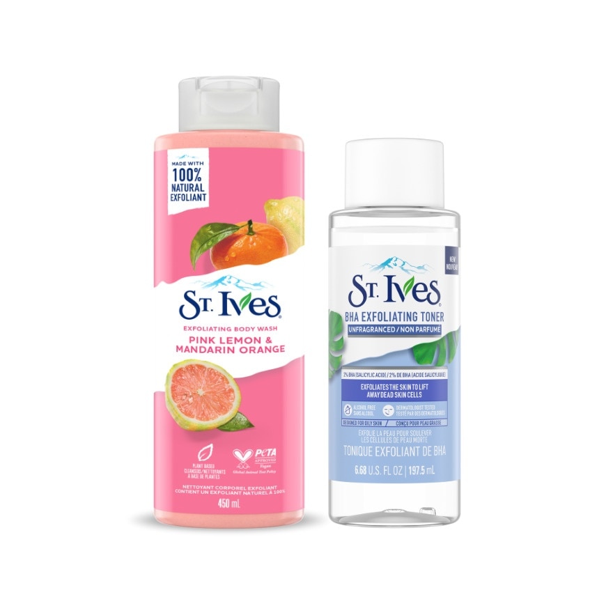 Pink Lemon & Mandarin Orange Body Wash 473ML & BHA Unfragranced Toner 197.5ML