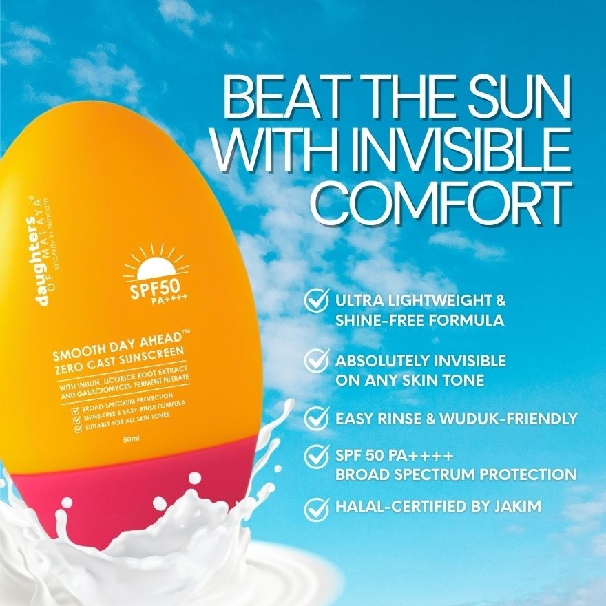 Smooth Day Ahead Zero Cast Sunscreen SPF50 PA++++ 50ml