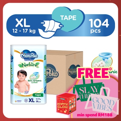 MAMYPOKO Baby Diapers Extra Dry Tape Xl 26s x 4