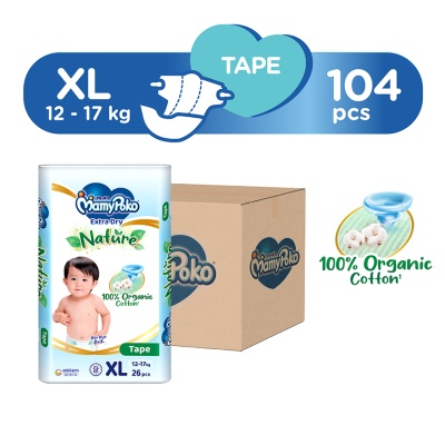 MAMYPOKO Baby Diapers Extra Dry Tape Xl 26s x 4 image