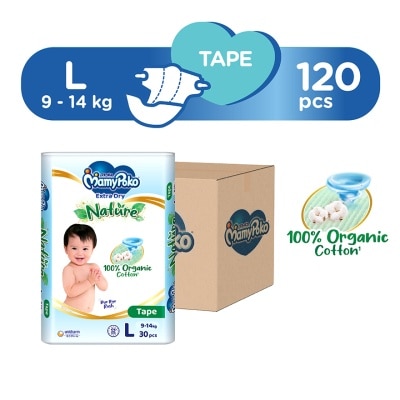 MAMYPOKO Baby Diapers Extra Dry Tape L 30s x 4