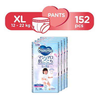 MAMYPOKO - Air Fit Baby Girl Disposable Diapers XL 38s x 4