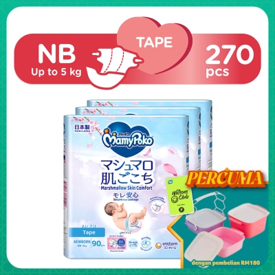 MAMYPOKO - Baby Diapers Airfit Tape NB 90 x 3