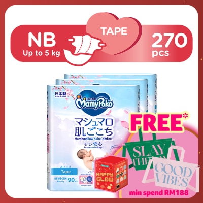MAMYPOKO Baby Diapers Airfit Tape NB 90 x 3