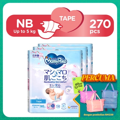 MAMYPOKO Baby Diapers Airfit Tape NB 90 x 3
