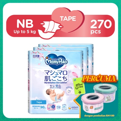 MAMYPOKO Baby Diapers Airfit Tape NB 90 x 3