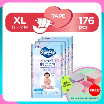 MAMYPOKO Baby Diapers Airfit Tape XL 44 x 4