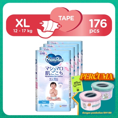 MAMYPOKO Baby Diapers Airfit Tape XL 44 x 4