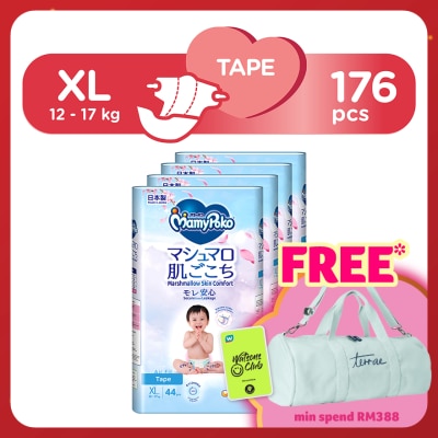 MAMYPOKO Baby Diapers Airfit Tape XL 44 x 4