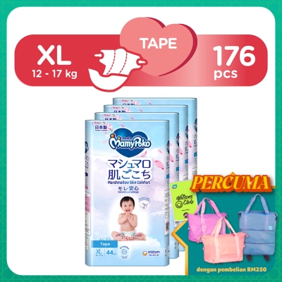 MAMYPOKO Baby Diapers Airfit Tape XL 44 x 4