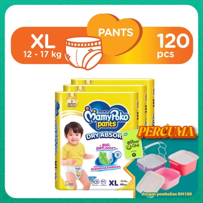 MAMYPOKO - Baby Diapers Standard Pants XL 40s x 3