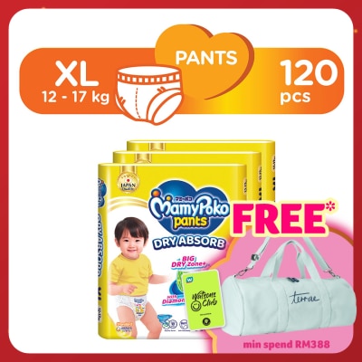 MAMYPOKO Baby Diapers Standard Pants XL 40s x 3