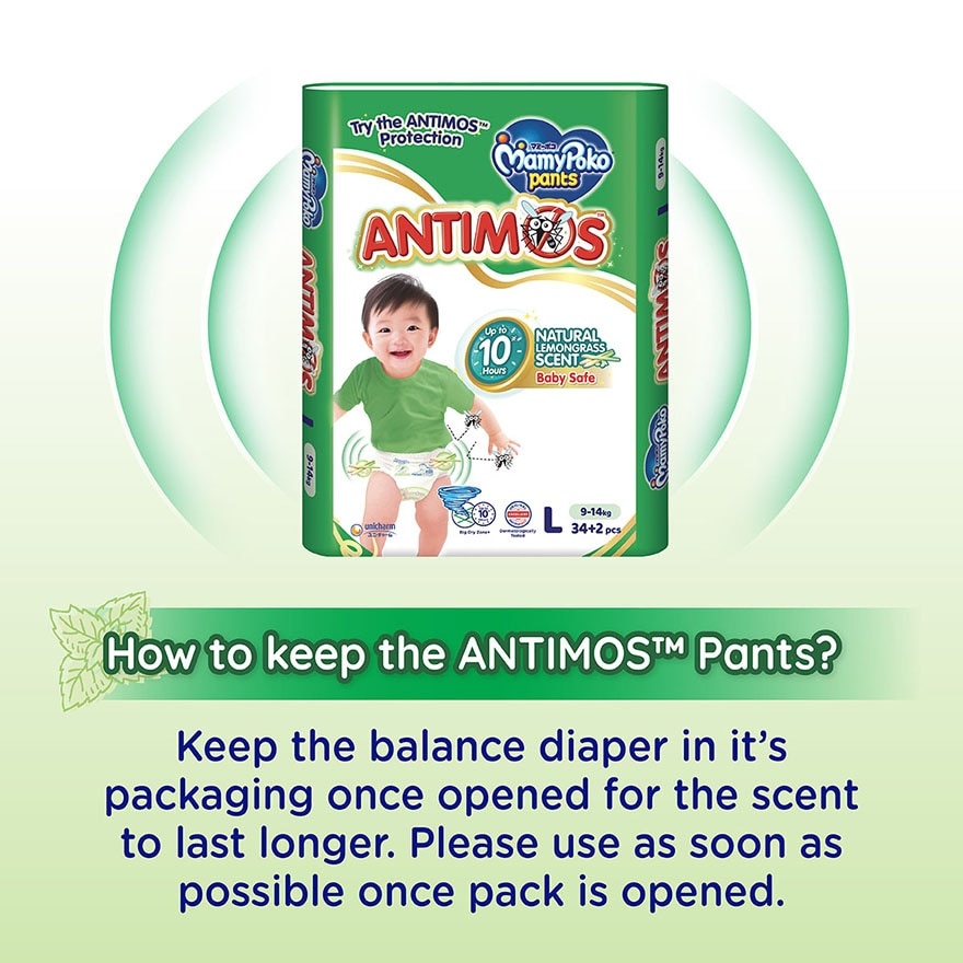 Baby Diapers Antimos Pants L34 x 4