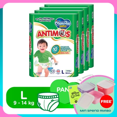 MAMYPOKO Baby Diapers Antimos Pants L34 x 4