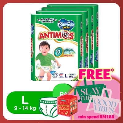 MAMYPOKO Baby Diapers Antimos Pants L34 x 4