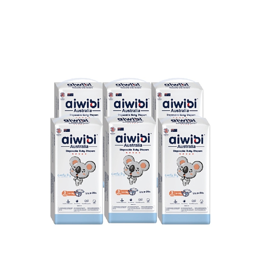 Baby Comfy Dry Diapers (Tape M 48s x 6Pack)