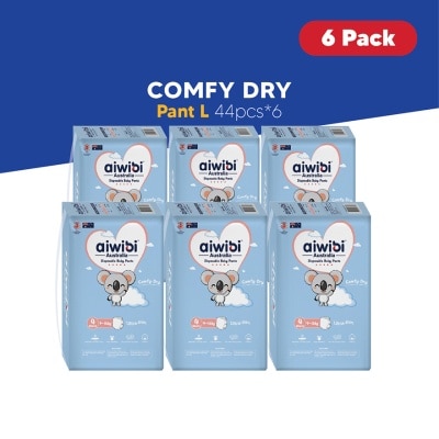 AIWIBI Baby Comfy Dry Diapers (Pant L 44s x 6Pack)