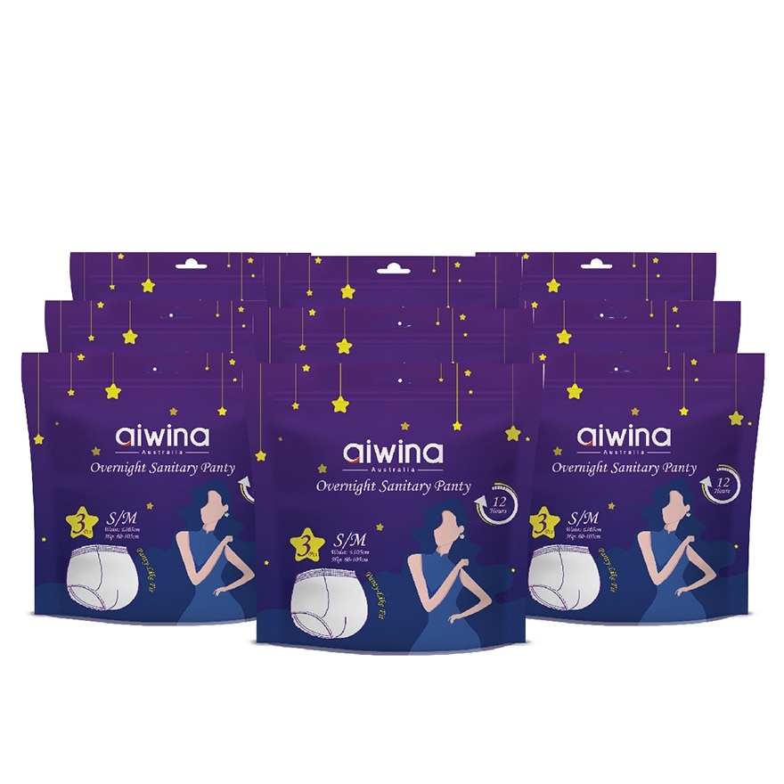 Adult Overnight Sanitary Panties (S/M 3pcs x 9Pack)
