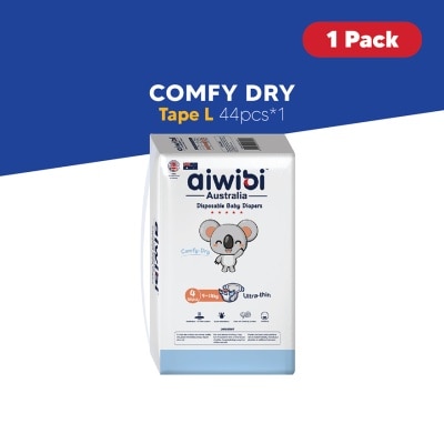 AIWIBI Baby Comfy Dry Diapers (Tape L 44s x 3Pack)