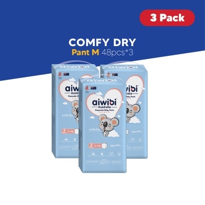 AIWIBI Baby Comfy Dry Diapers (Pant M 48s x 3Pack)