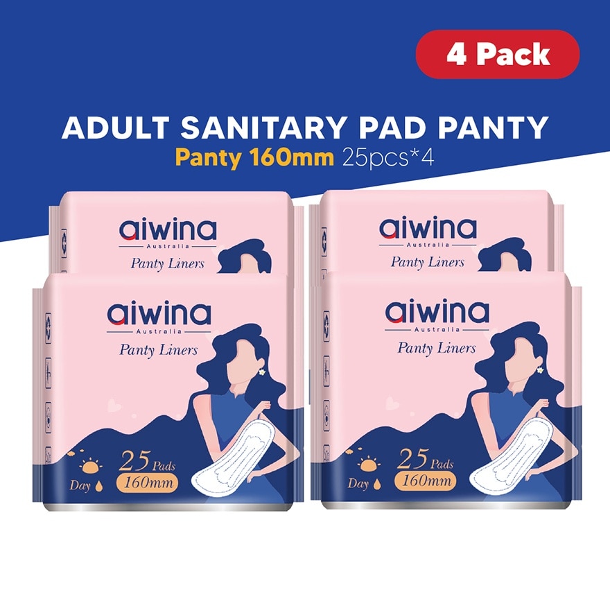 Adult Day Night Comfort Soft Precious Whisper Sanitary Panty Liner (160mm 25pcs x 4Pack)