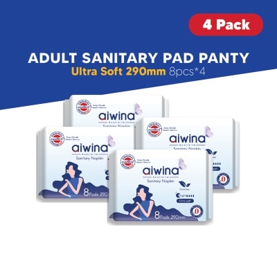AIWIBI Adult Day Night Comfort Soft Precious Whisper Sanitary Pad (290mm 8pcs x 4Pack)