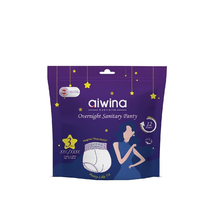 Adult Overnight Sanitary Panties (XXL/XXXL 3pcs x 1Pack)
