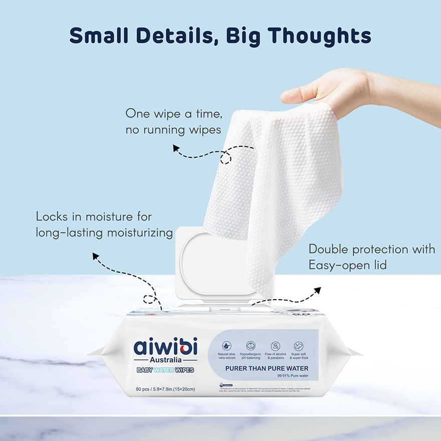 Baby 99.91% Pure Water Wipes (80's x 12Pack)