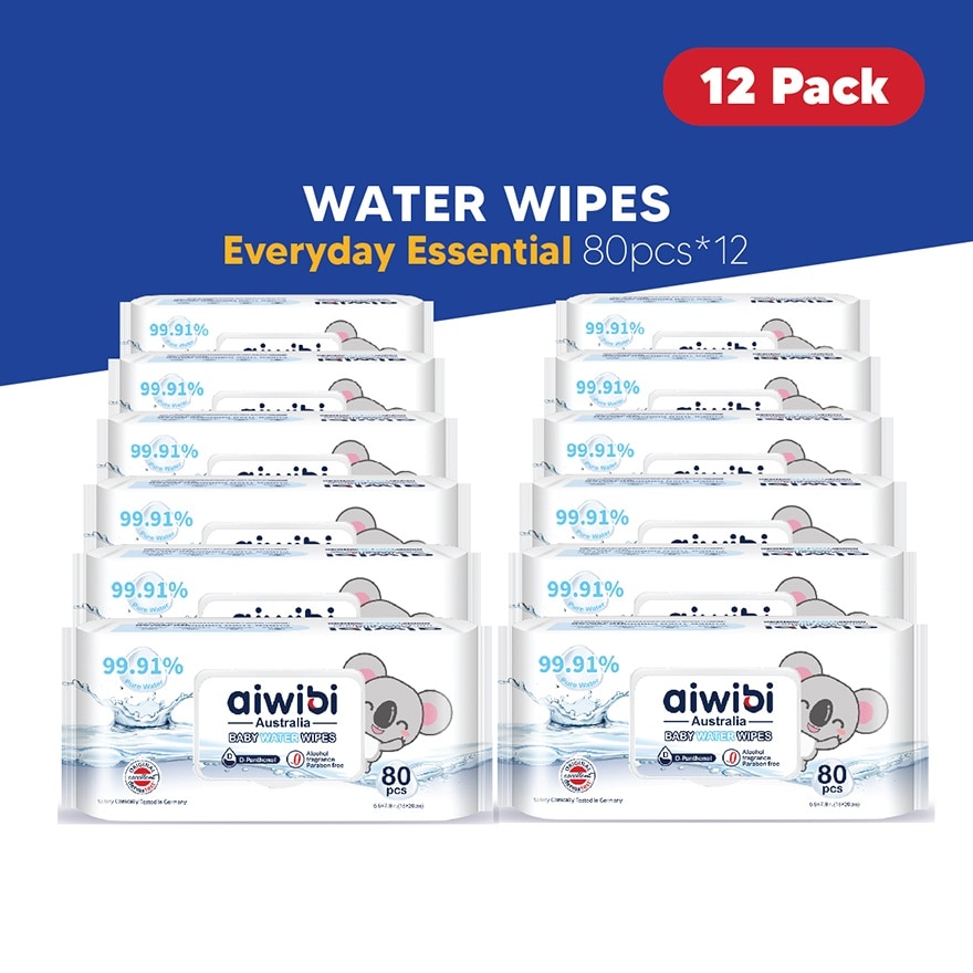 Baby 99.91% Pure Water Wipes (80's x 12Pack)