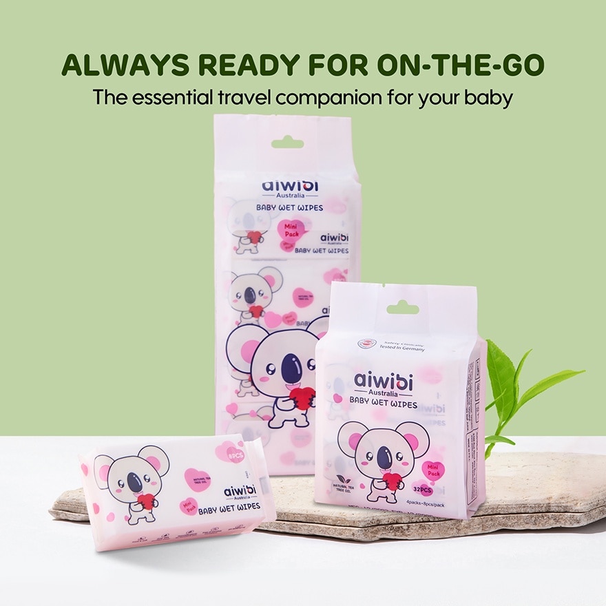 Baby Travel Mini Water Wipes (64's x 9Pack)