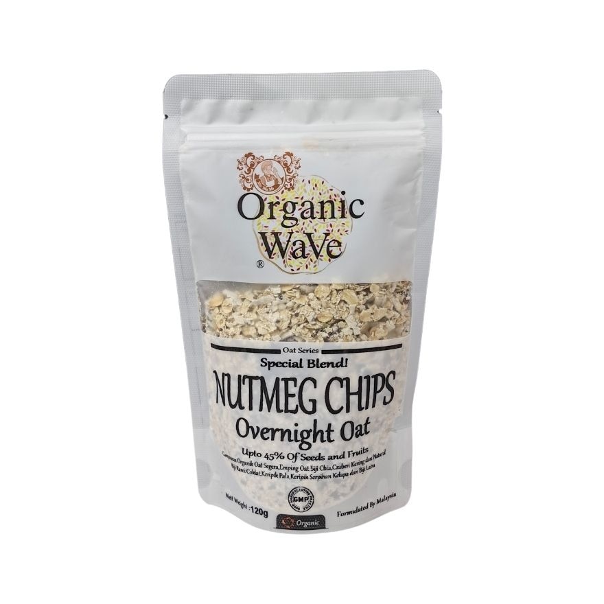 Organice Wave Overnight Oat - Nutmeg Chips 120g