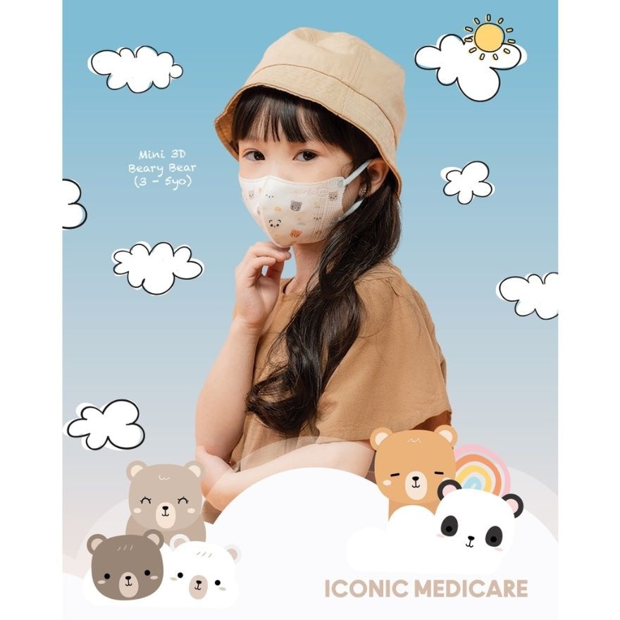 Mini 3D 4PLY Kids Disposable Beary Bear 20s'