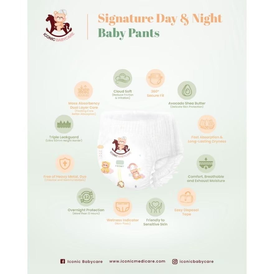 Travel Pack Signature Day and Night Baby Pants M 14pcs