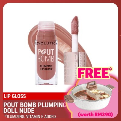 REVOLUTION Pout Bomb Plumping Gloss Doll Nude