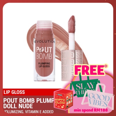 REVOLUTION Pout Bomb Plumping Gloss Doll Nude