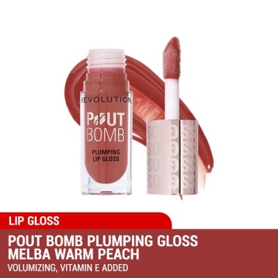 REVOLUTION Pout Bomb Plumping Gloss Melba Warm Peach