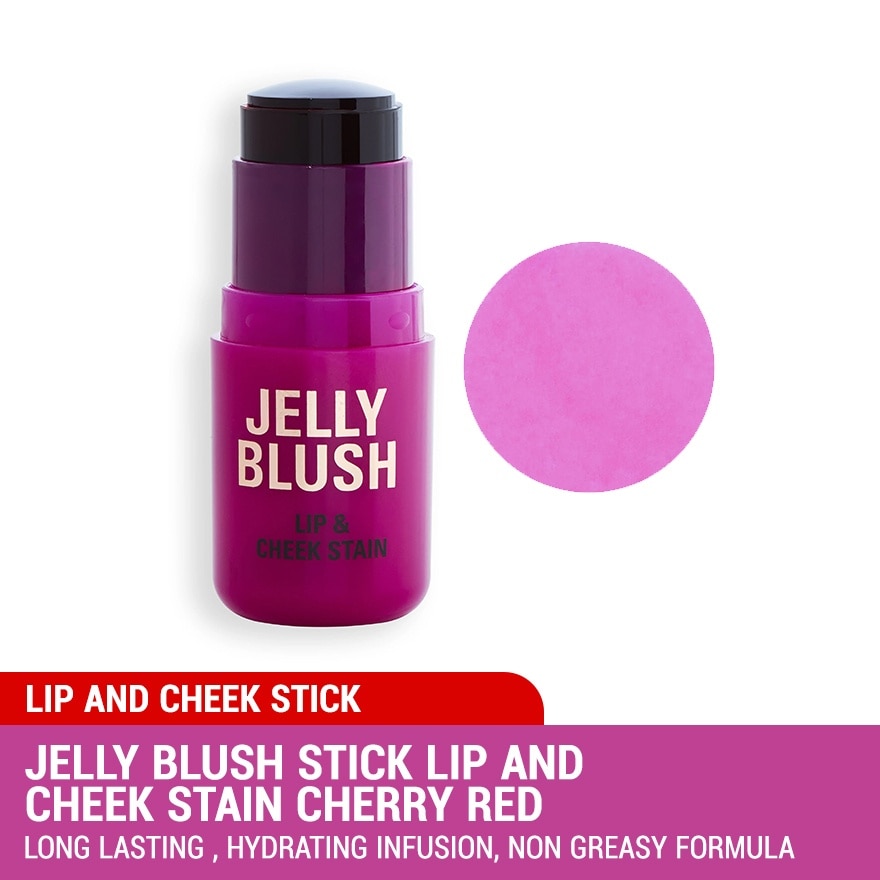 Jelly Blush Stick Lip and Cheek Stain Cherry Red
