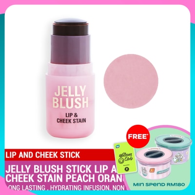 REVOLUTION Jelly Blush Stick Lip and Cheek Stain Peach Orange