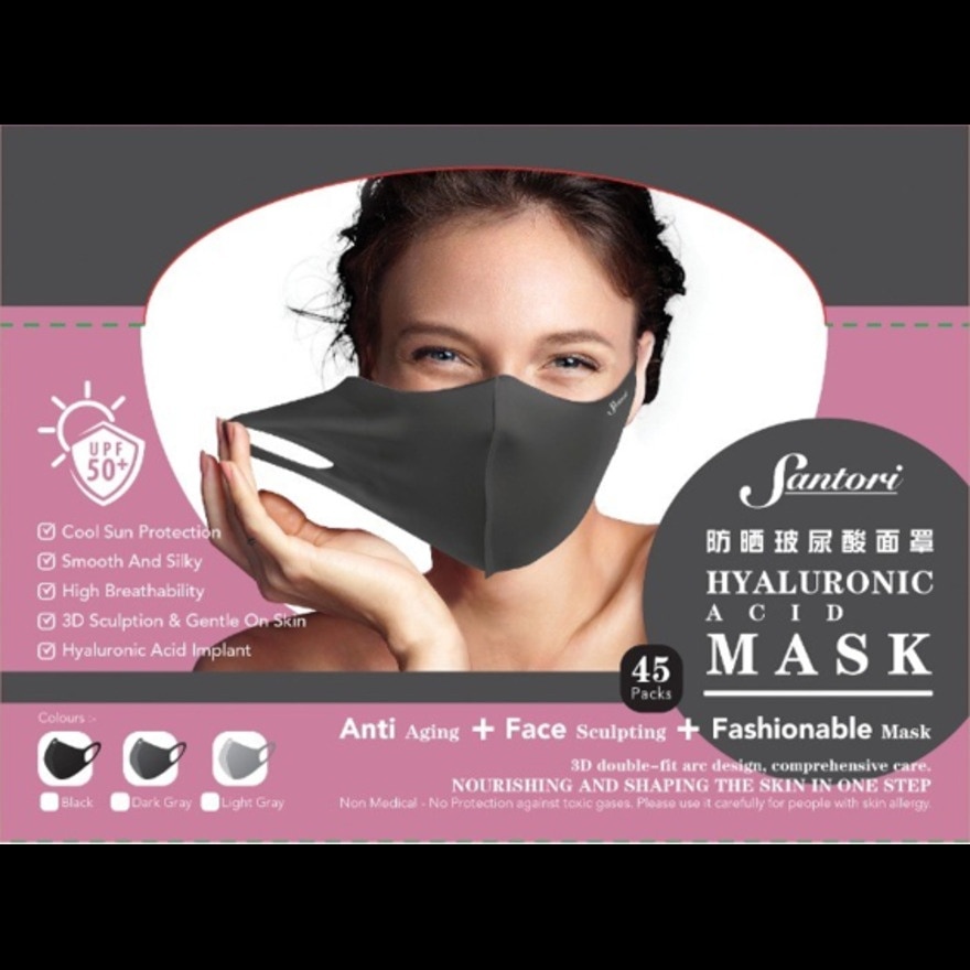 Santori Hyaluronic Acid Uv Protection Face Mask - Dark Grey