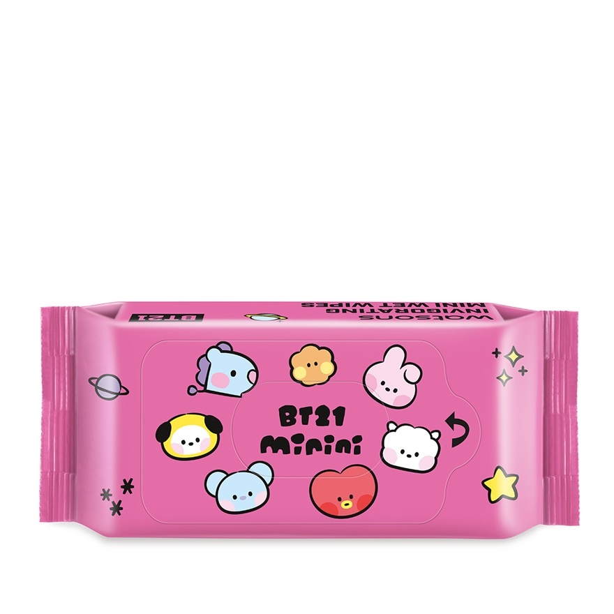 BT21 Super Mini Invigorating Wet Wipes Sakura Scented 8S X 6Pks image
