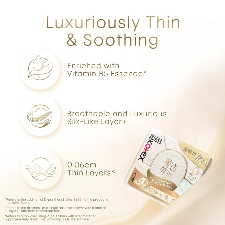 Cicada B5 Ultralux & Thin Day Sanitary Pad Wing 24cm 16s - 0.06cm Ultrathin with B5 Essence