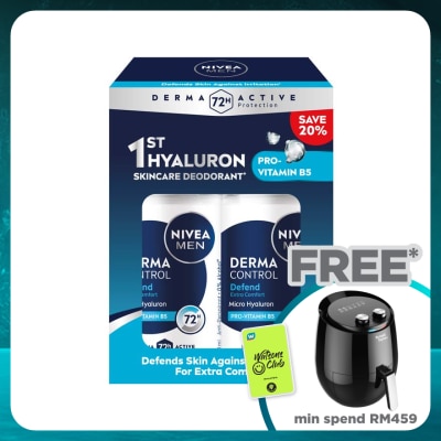 NIVEA FOR MEN Deodorant Derma Control Defend Roll on Twinpack 2x50ml