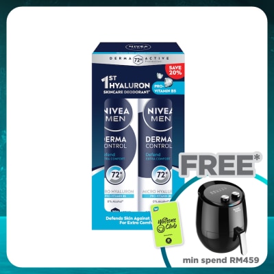 NIVEA FOR MEN Deodorant Derma Control Defend Spray Twin Pack 2x150ml