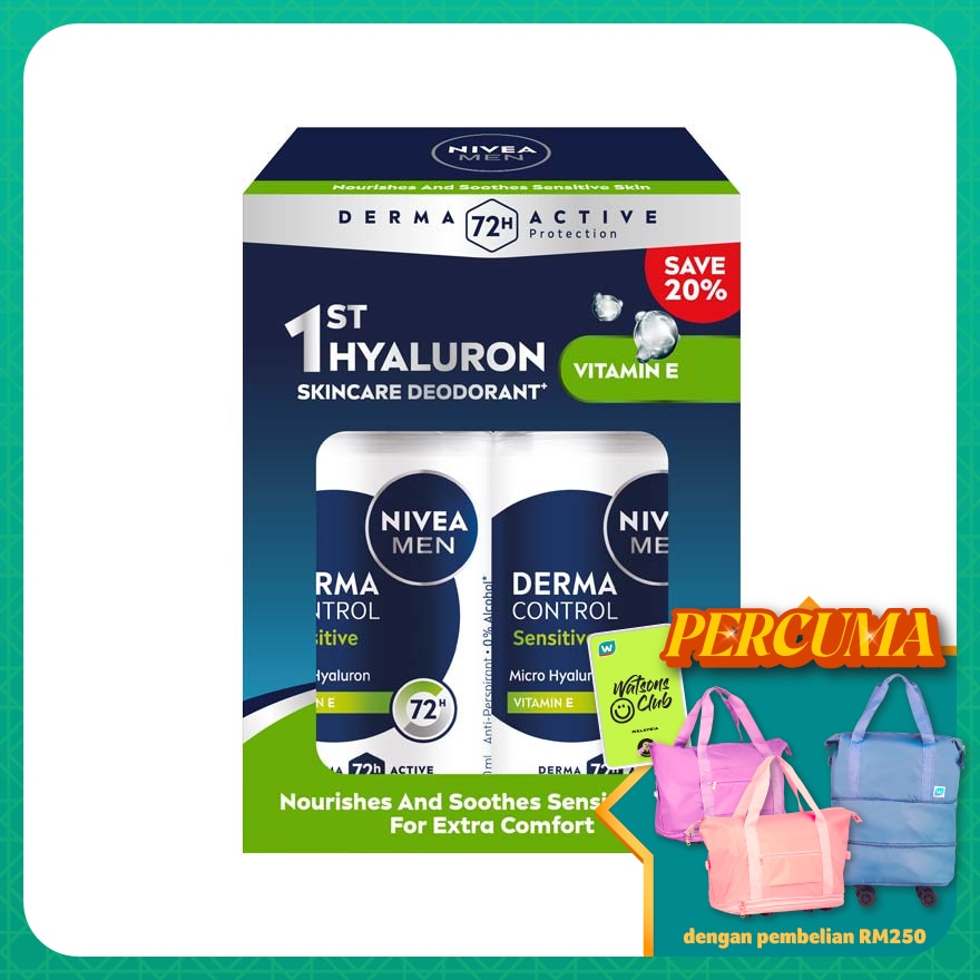 Deodorant Derma Control Sensitive Roll On Twinpack 2x50ml