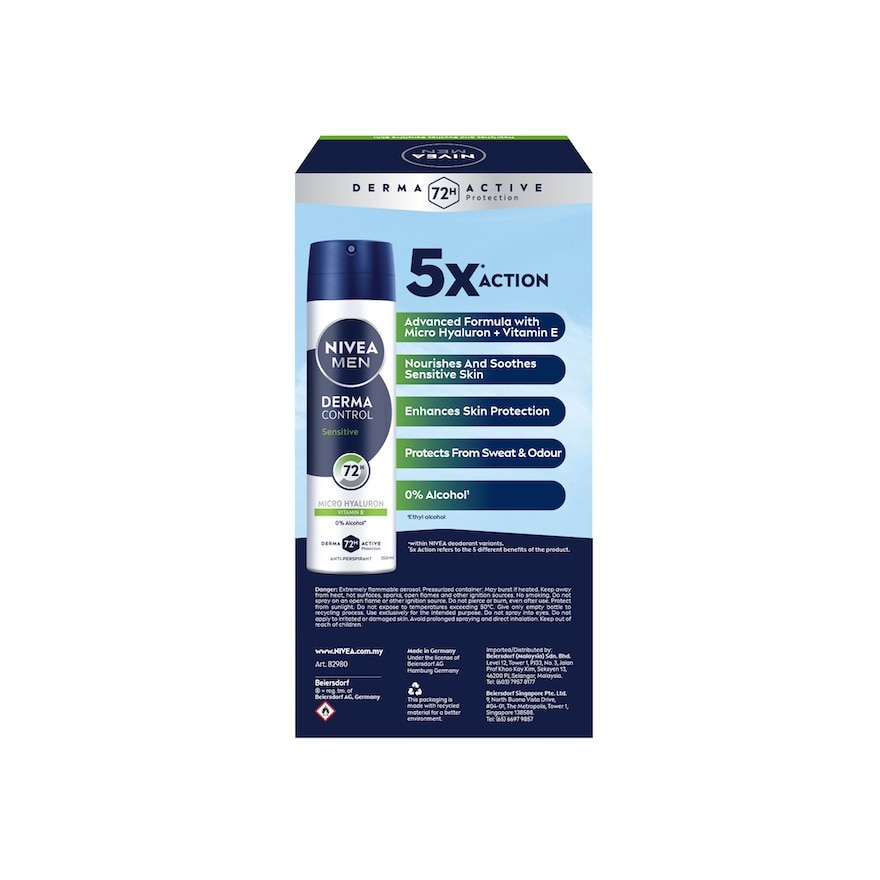 Deodorant Derma Control Sensitive Spray Twin Pack 2x150ml