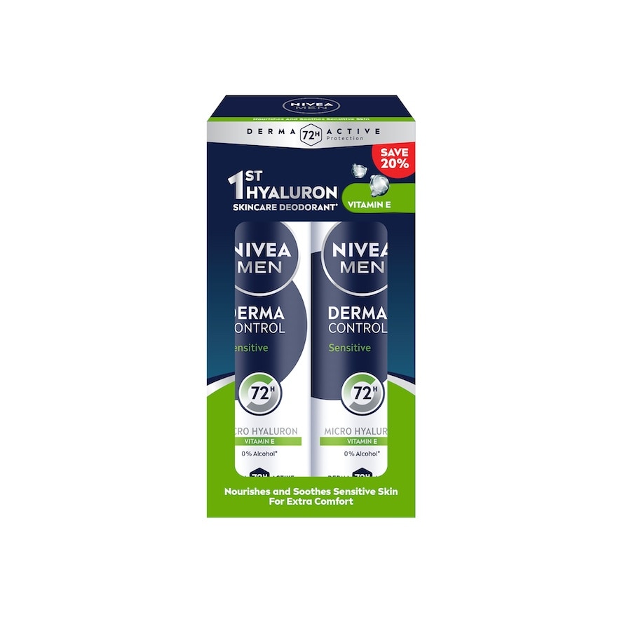 Deodorant Derma Control Sensitive Spray Twin Pack 2x150ml