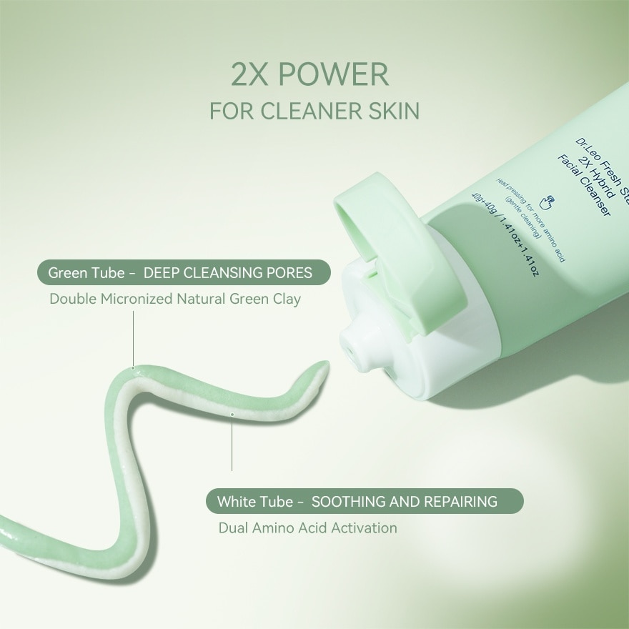 Fresh Start 2X Hybrid Facial Cleanser 40g + 40g