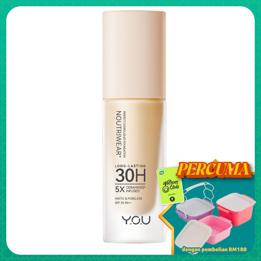 Nourtriwear + Perfect Cover Velvet Liquid Foundation W805 Yellow Beige