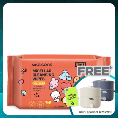 WATSONS BT21 Micellar Facial Cleansing Wipes Gentle 20S
